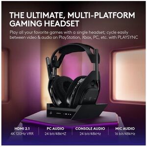 Logitech Black Wireless Multi-Platform Gaming Headset with Dock
